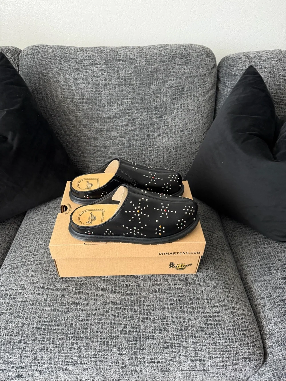 Dr Marten San Studded Leather Mules